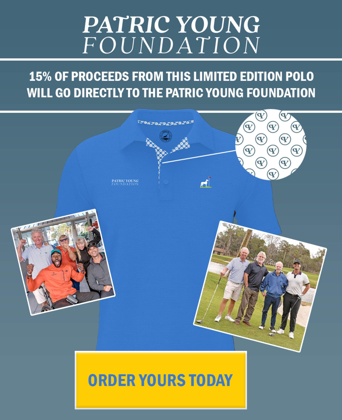 Patric Young Foundation - Limited Edition Charity Polo Men&#39;s Forever Collection Proud 90 