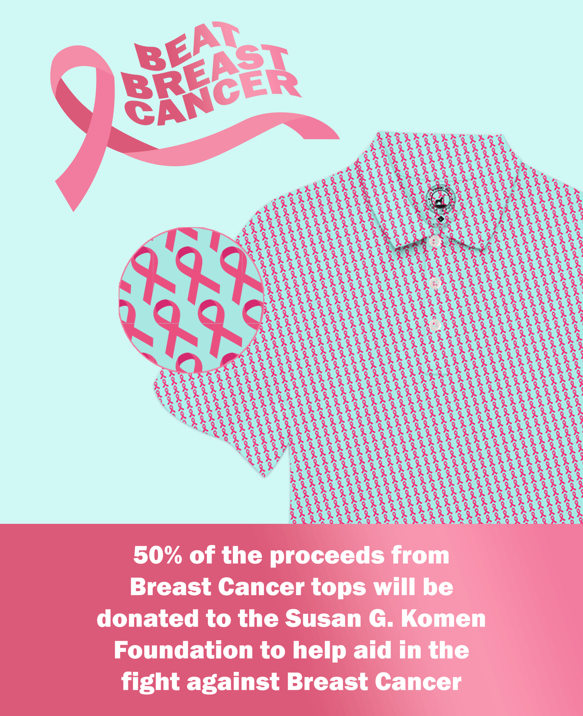Beat Breast Cancer - Pink Ribbon Men&#39;s Forever Collection Proud 90 