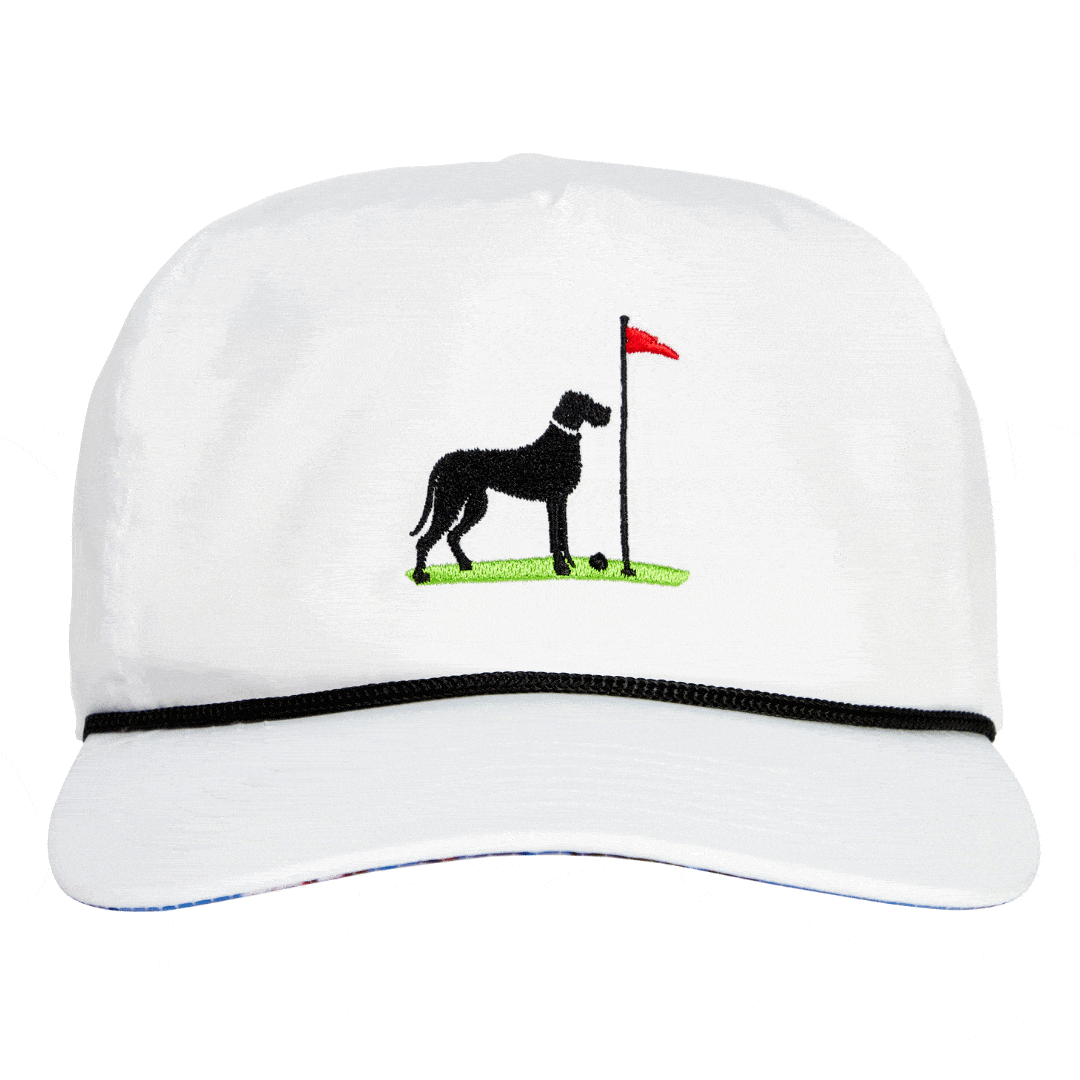 Big Dog Rope Hat - White with Neon Flamingo Proud 90 