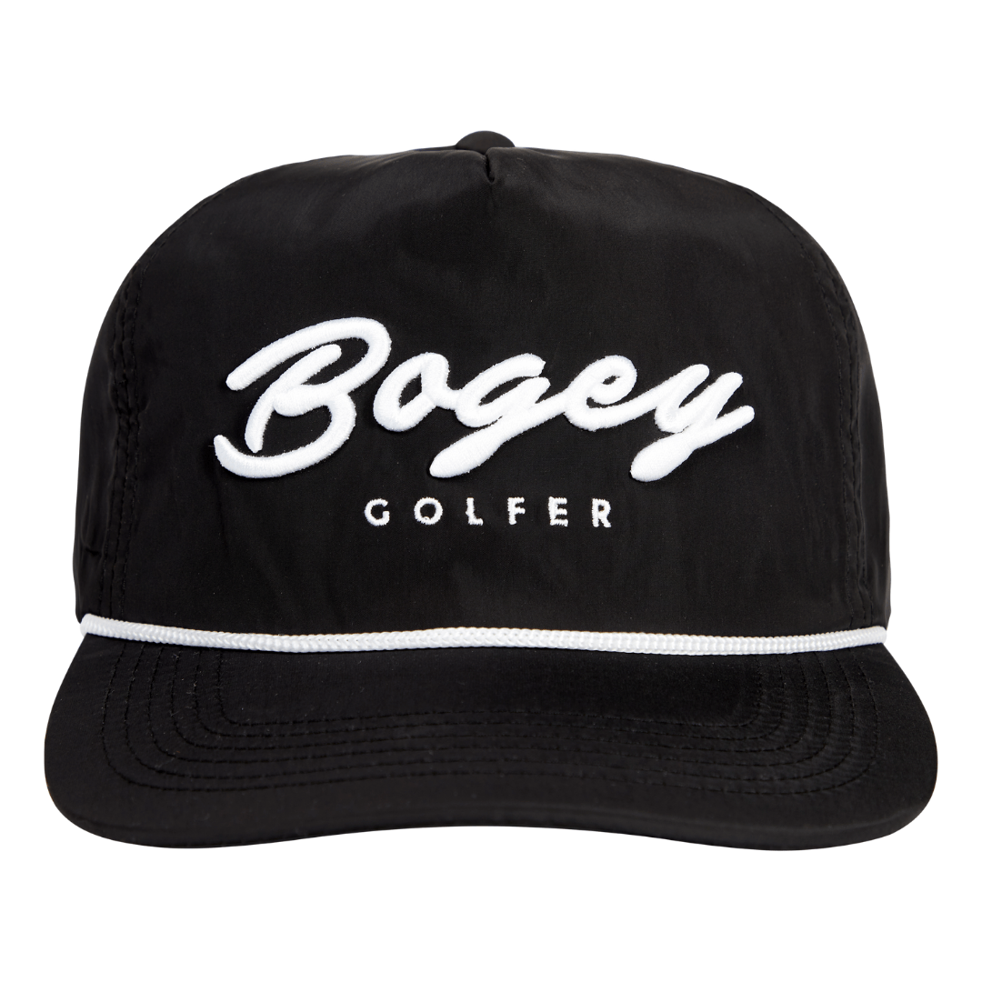 Bogey Golfer Rope Hat - Solid Black Proud 90 